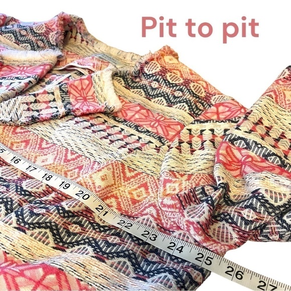 TAHARI by Arthur S Levine Bohemian Print Fringe Open Front Jacket Blazer - Picture 6 of 12